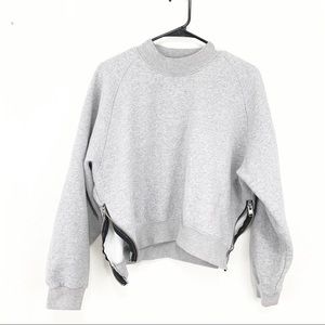 Urban Outfitters x UNIF Grey Cropped Zipper Side Pullover